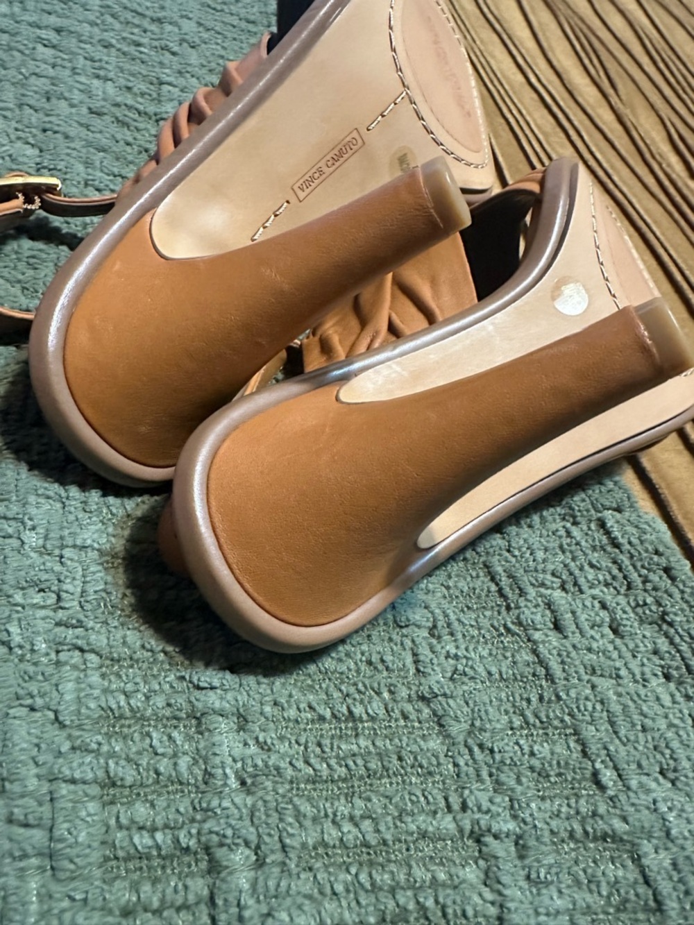Vince Camuto Tan Leather Slingback Heeled Sandals - Picture 8 of 8